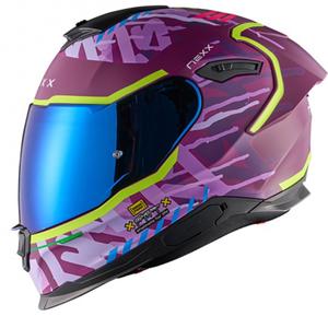 Casco integrale da moto NEXX Y.100R Urbangram viola opaco