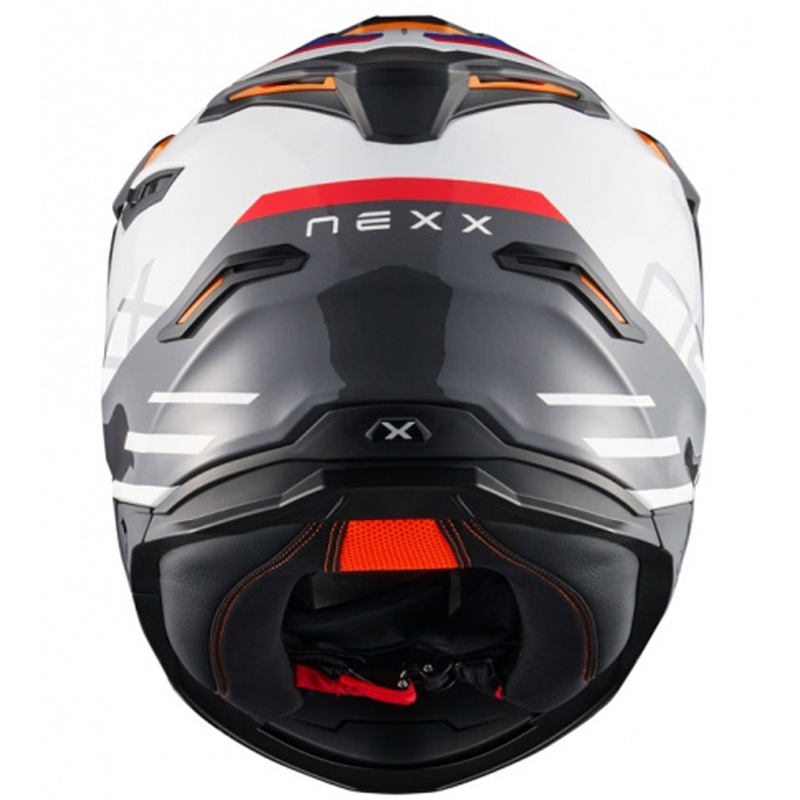 Casco moto enduro NEXX Y.TRAVL Quest bianco-blu-rosso