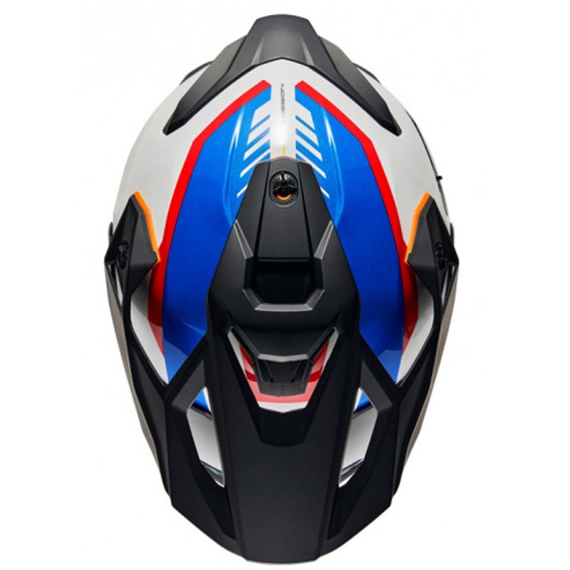 Casco moto enduro NEXX Y.TRAVL Quest bianco-blu-rosso