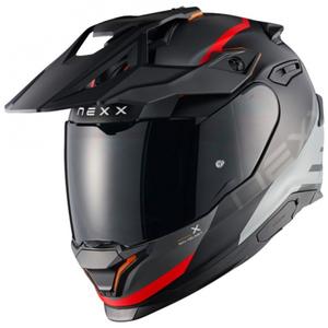 Casco moto enduro NEXX Y.TRAVL Quest nero opaco-rosso