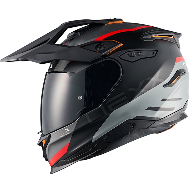 Casco moto enduro NEXX Y.TRAVL Quest nero opaco-rosso