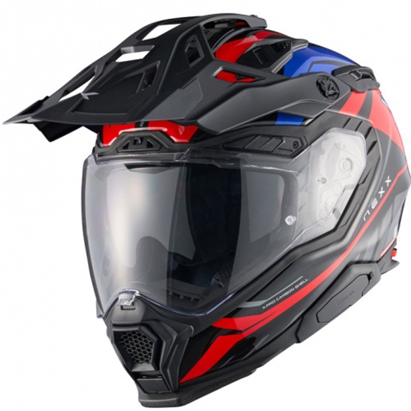 Casco moto enduro Nexx X.WED3 Gobi blu-rosso