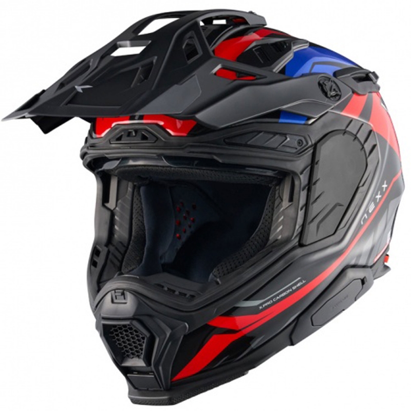 Casco moto enduro Nexx X.WED3 Gobi blu-rosso