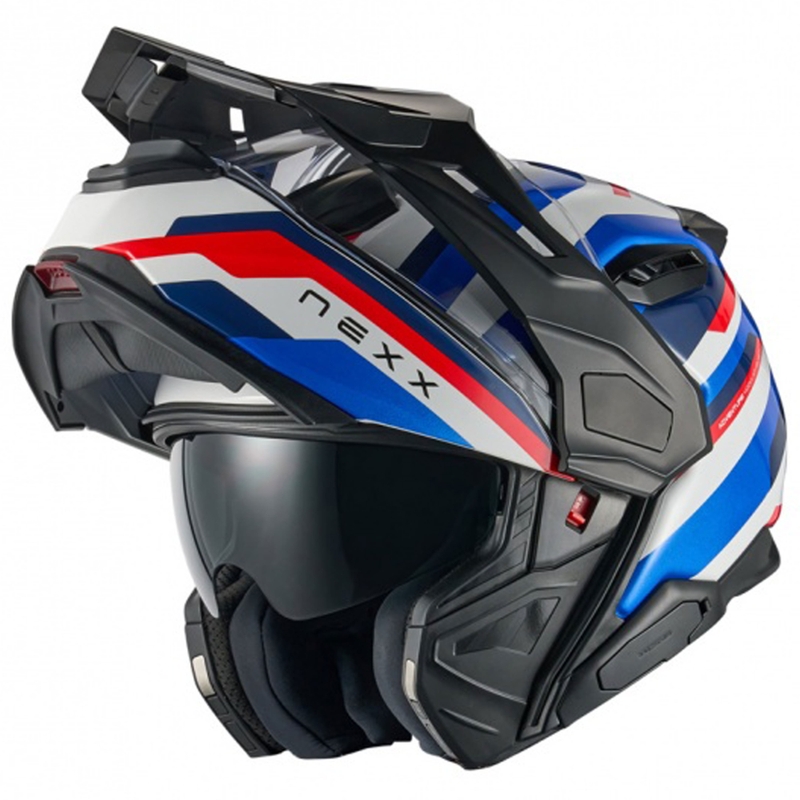 Casco moto flip-up Nexx X.Lifecountry Westbound blu-rosso