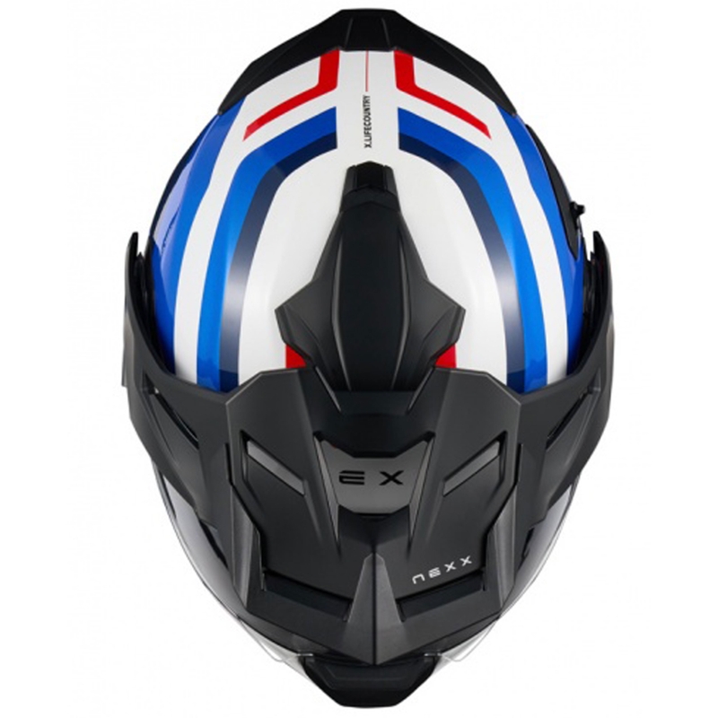 Casco moto flip-up Nexx X.Lifecountry Westbound blu-rosso