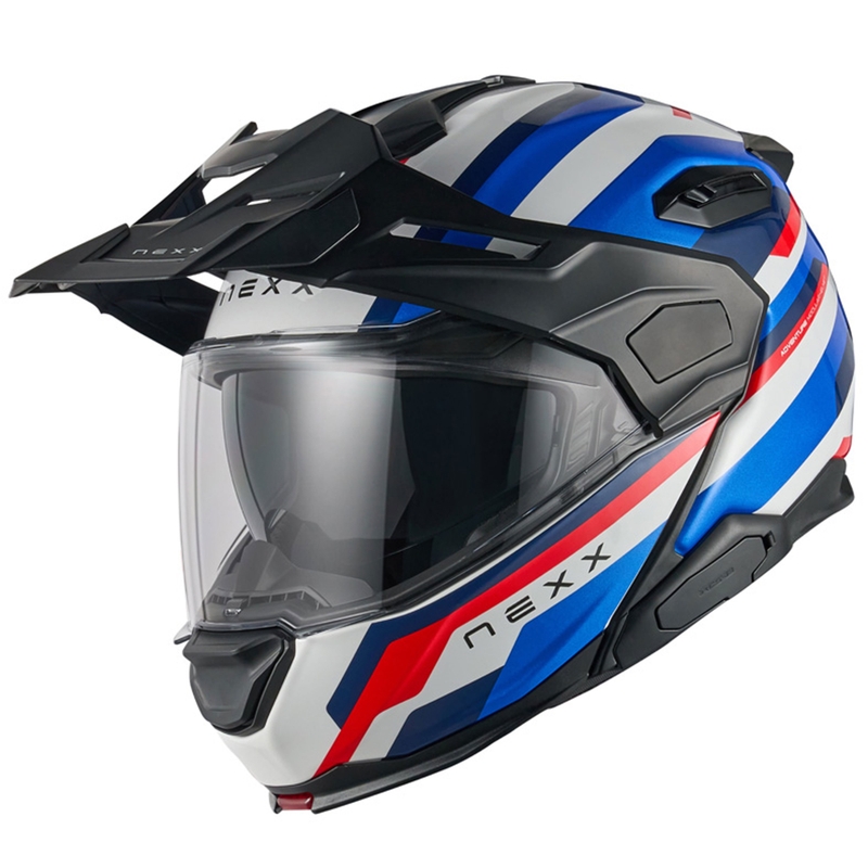 Casco moto flip-up Nexx X.Lifecountry Westbound blu-rosso