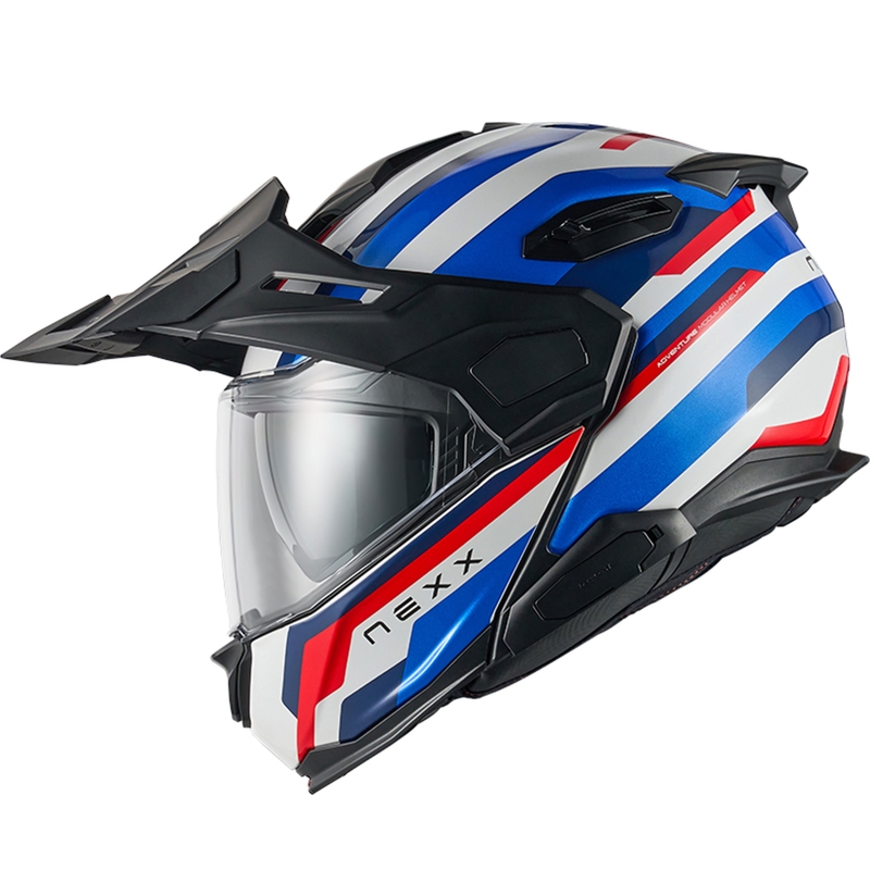 Casco moto flip-up Nexx X.Lifecountry Westbound blu-rosso