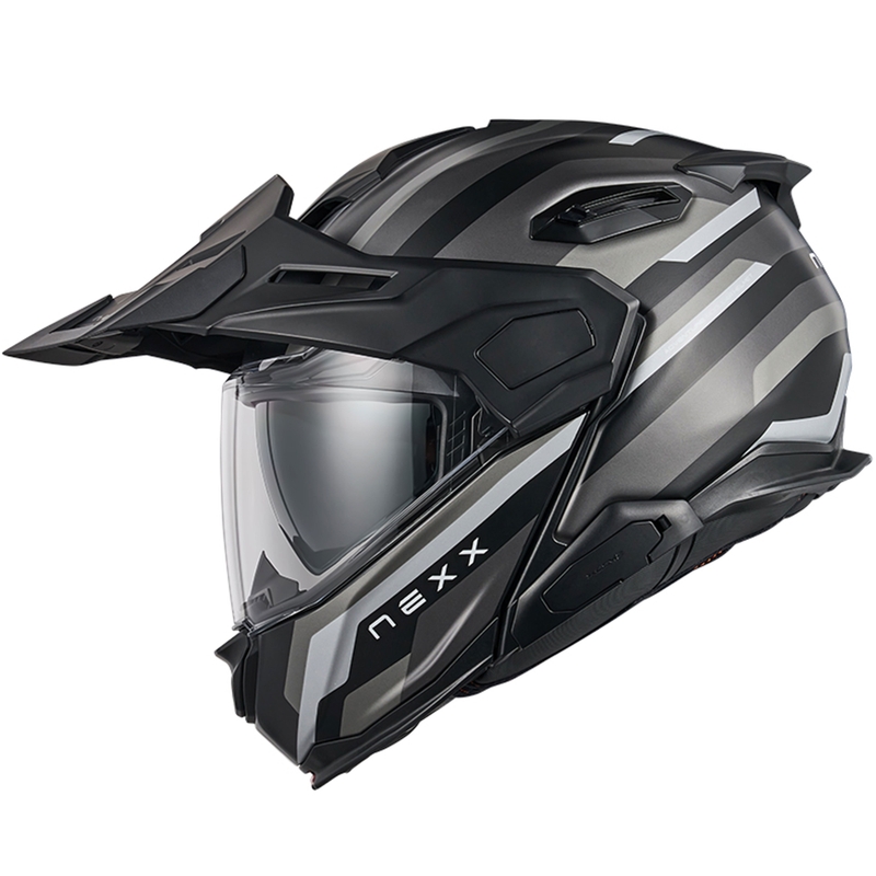 Casco moto flip-up Nexx X.Lifecountry Westbound nero opaco-grigio
