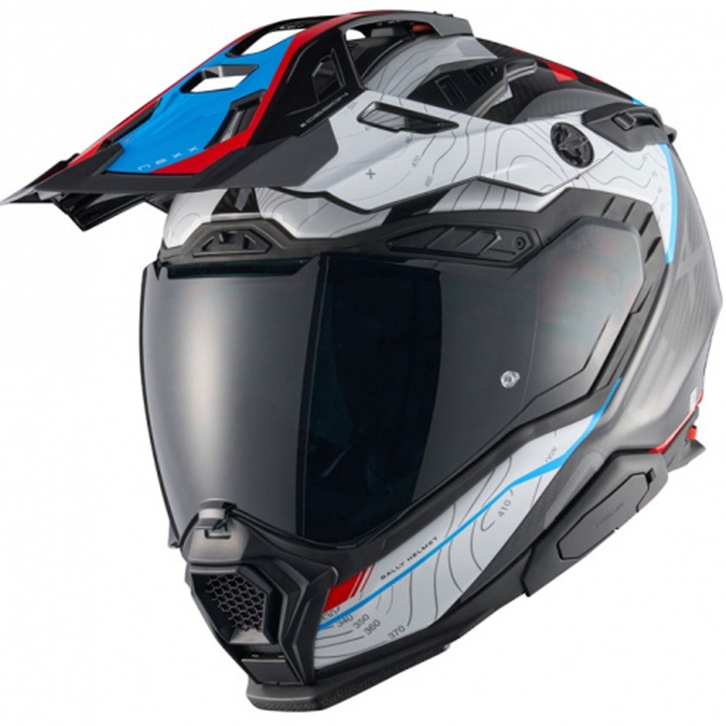 Casco moto enduro Nexx X.WED3 Furka blu-rosso