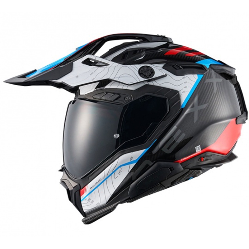 Casco moto enduro Nexx X.WED3 Furka blu-rosso