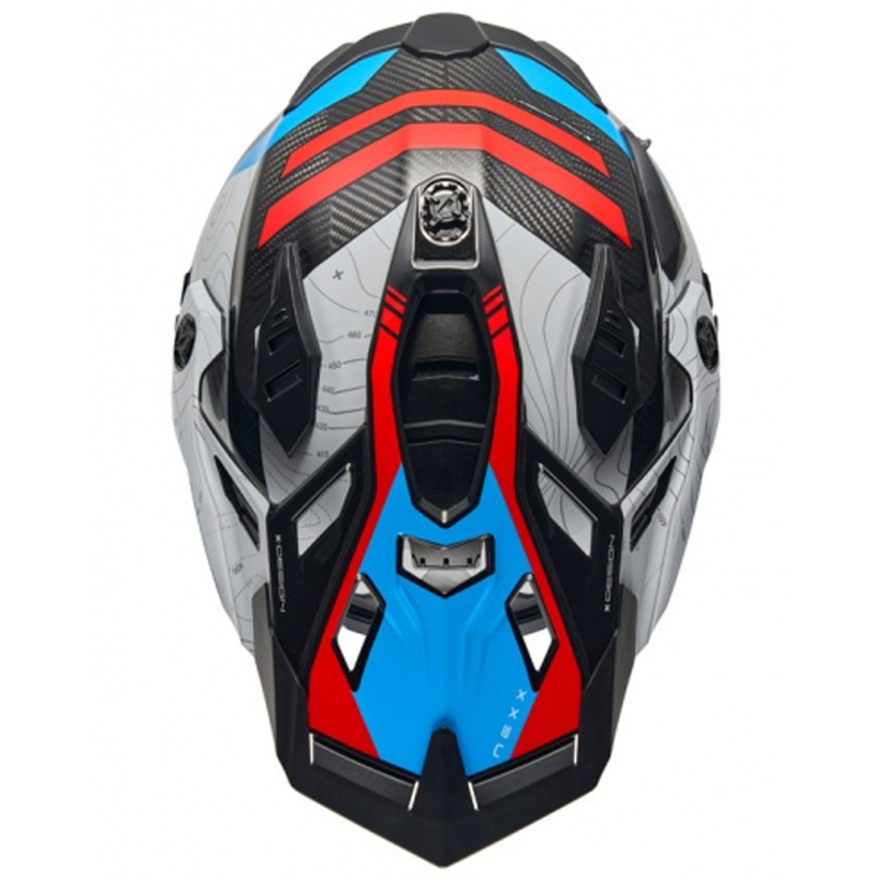 Casco moto enduro Nexx X.WED3 Furka blu-rosso