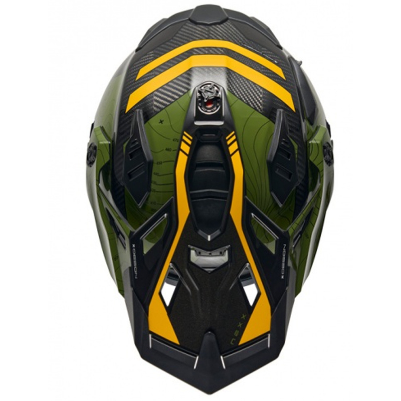 Casco moto enduro Nexx X.WED3 Furka verde-giallo