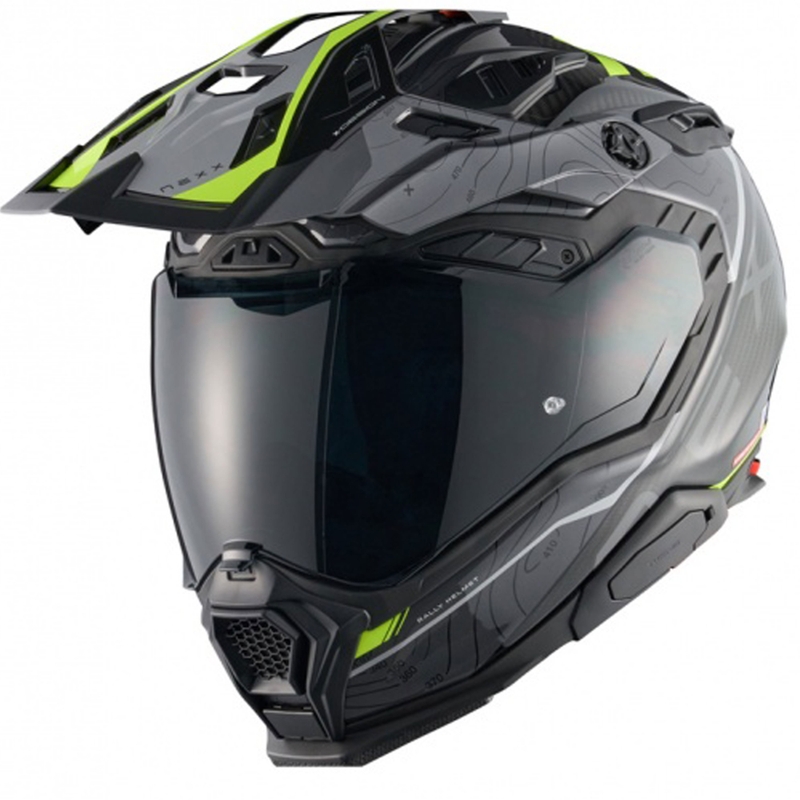 Casco moto enduro Nexx X.WED3 Furka grigio-giallo fluo