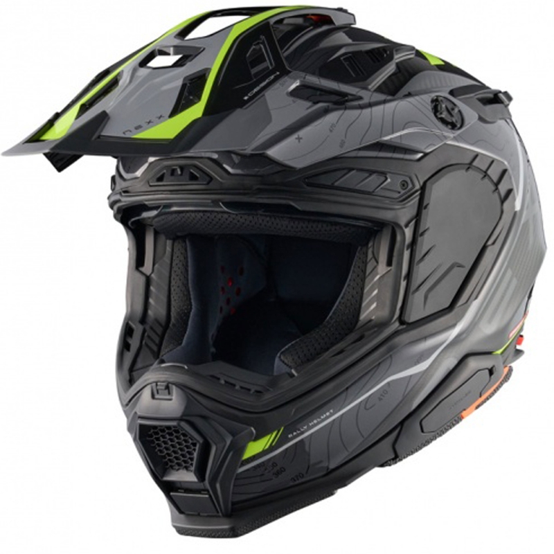 Casco moto enduro Nexx X.WED3 Furka grigio-giallo fluo