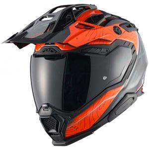 Casco moto enduro Nexx X.WED3 Furka arancione-grigio