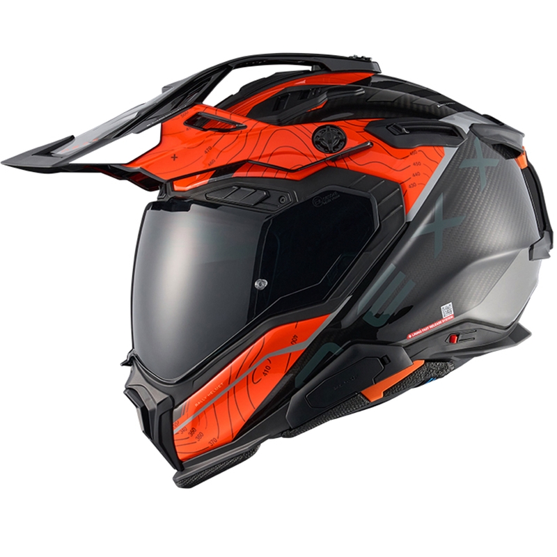 Casco moto enduro Nexx X.WED3 Furka arancione-grigio