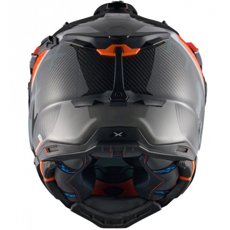Casco moto enduro Nexx X.WED3 Furka arancione-grigio