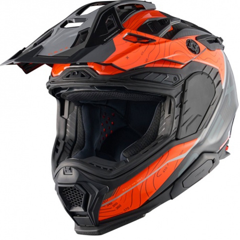 Casco moto enduro Nexx X.WED3 Furka arancione-grigio