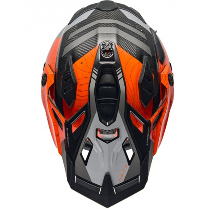 Casco moto enduro Nexx X.WED3 Furka arancione-grigio
