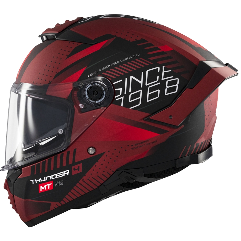 Casco integrale da moto MT Thunder 4 SV Luminence rosso opaco