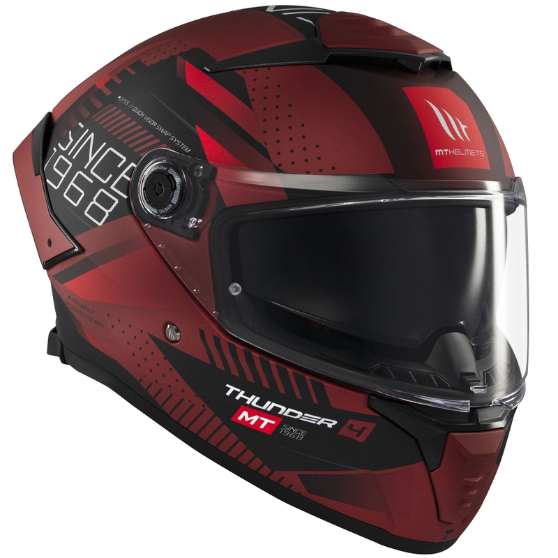 Casco integrale da moto MT Thunder 4 SV Luminence rosso opaco