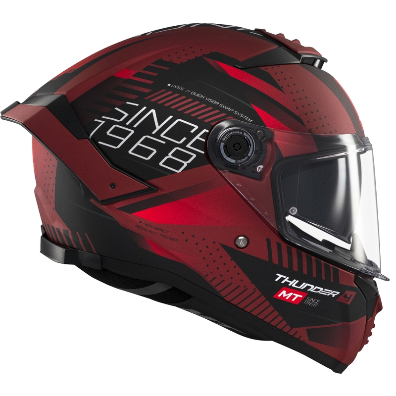 Casco integrale da moto MT Thunder 4 SV Luminence rosso opaco
