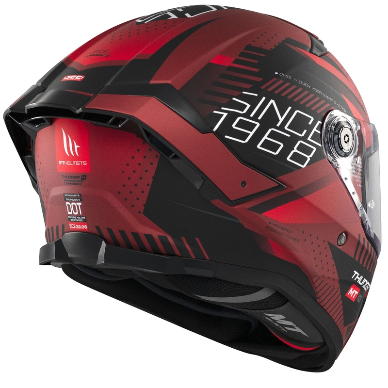 Casco integrale da moto MT Thunder 4 SV Luminence rosso opaco