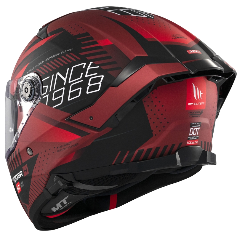 Casco integrale da moto MT Thunder 4 SV Luminence rosso opaco