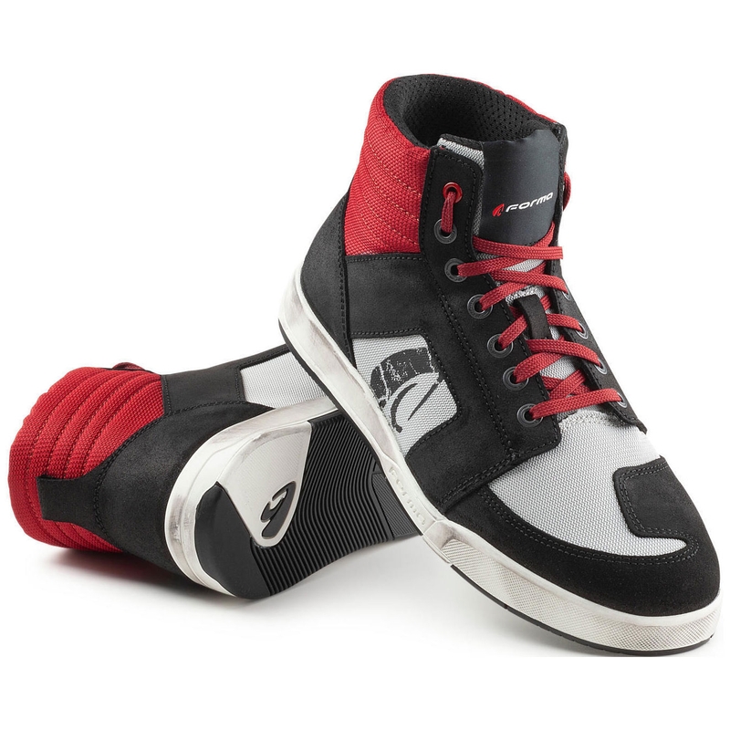 Stivali da moto Forma Ground Dry Chicago nero-rosso-grigio