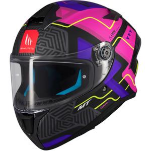 Casco moto integrale MT Targo S Brik nero opaco-rosa