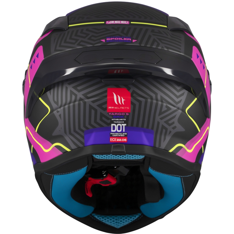 Casco moto integrale MT Targo S Brik nero opaco-rosa