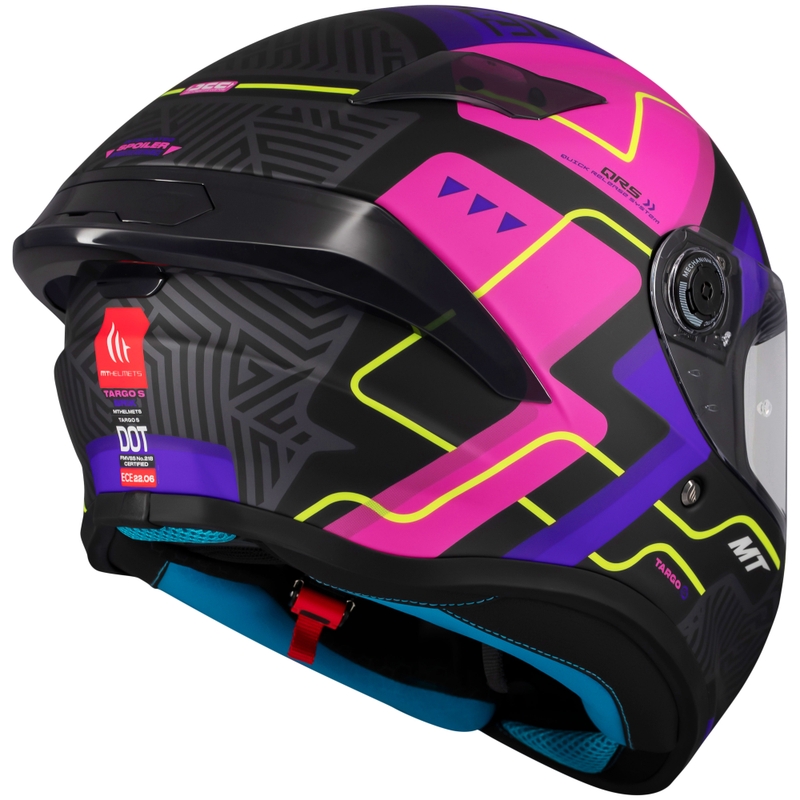 Casco moto integrale MT Targo S Brik nero opaco-rosa