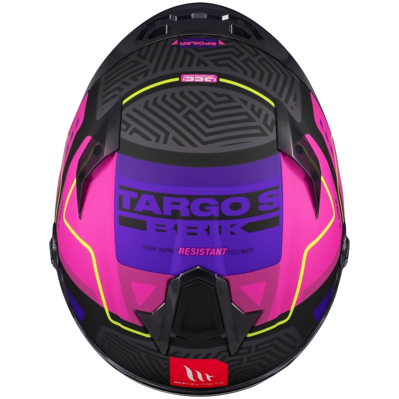 Casco moto integrale MT Targo S Brik nero opaco-rosa