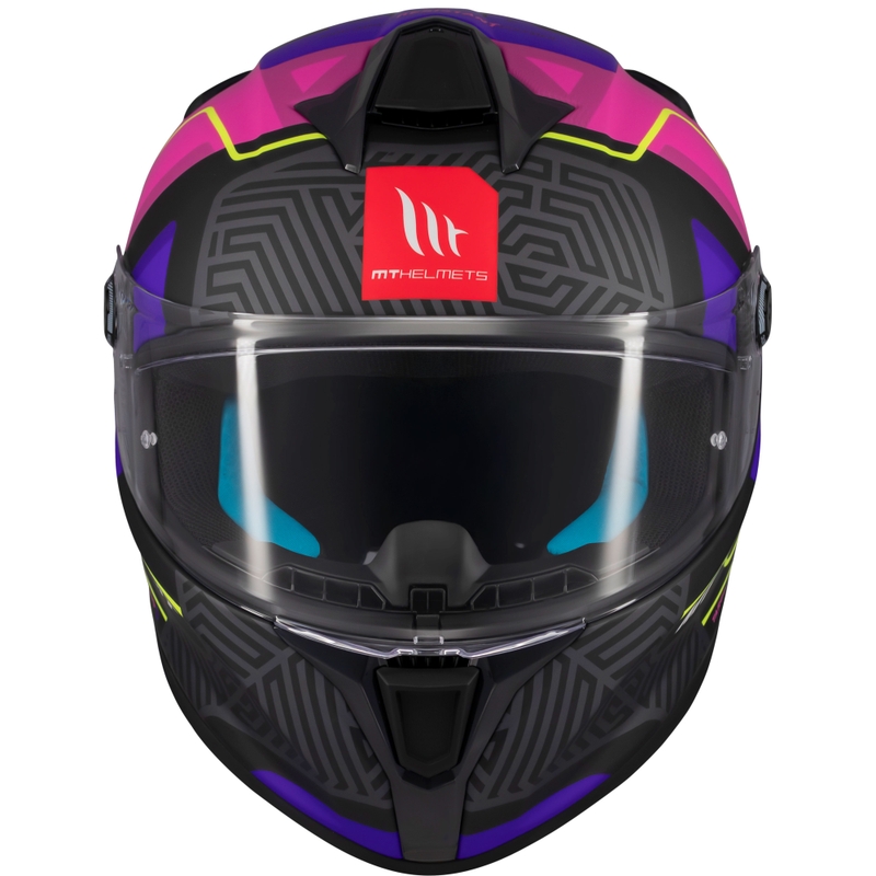 Casco moto integrale MT Targo S Brik nero opaco-rosa