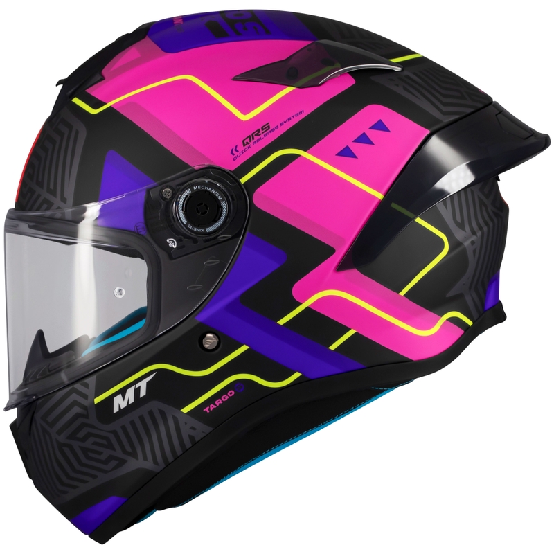 Casco moto integrale MT Targo S Brik nero opaco-rosa