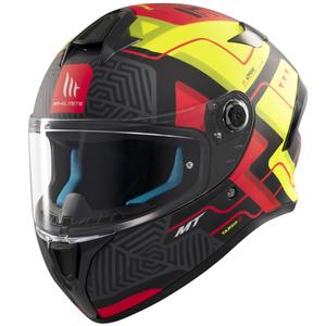 Casco moto integrale MT Targo S Brik nero opaco-giallo