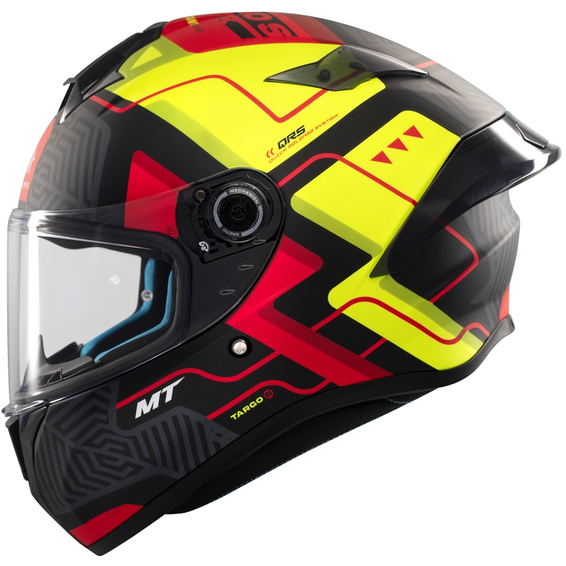 Casco moto integrale MT Targo S Brik nero opaco-giallo