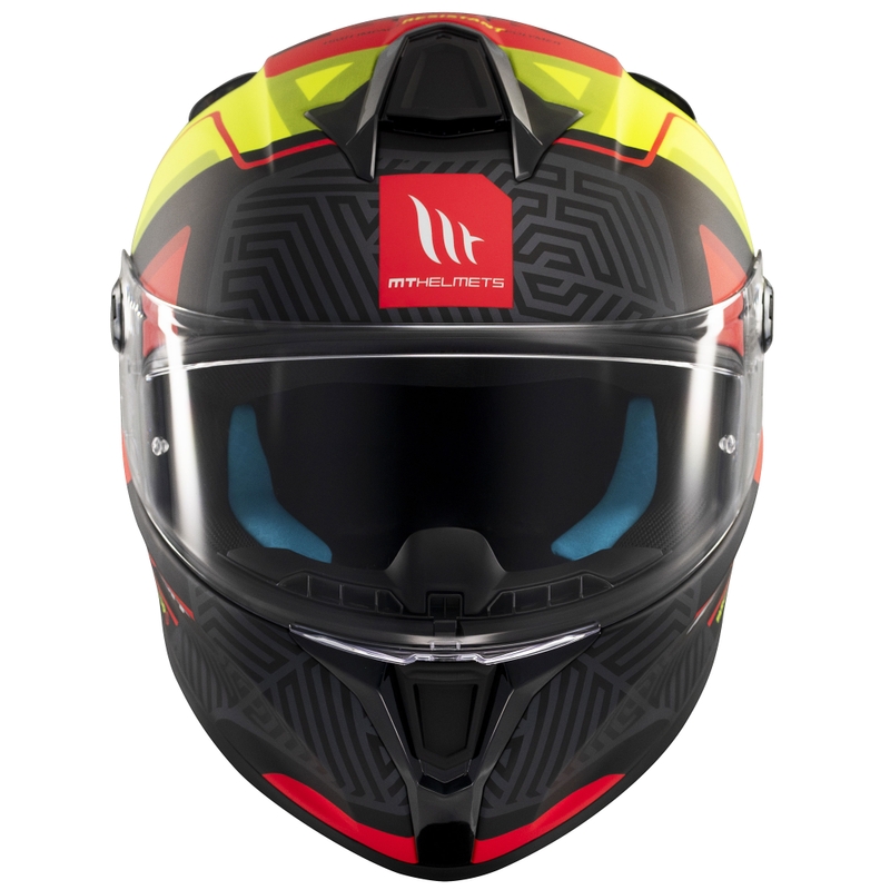 Casco moto integrale MT Targo S Brik nero opaco-giallo