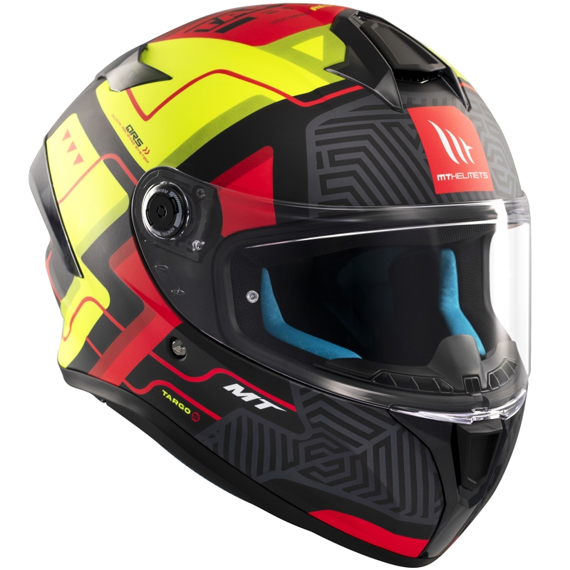 Casco moto integrale MT Targo S Brik nero opaco-giallo