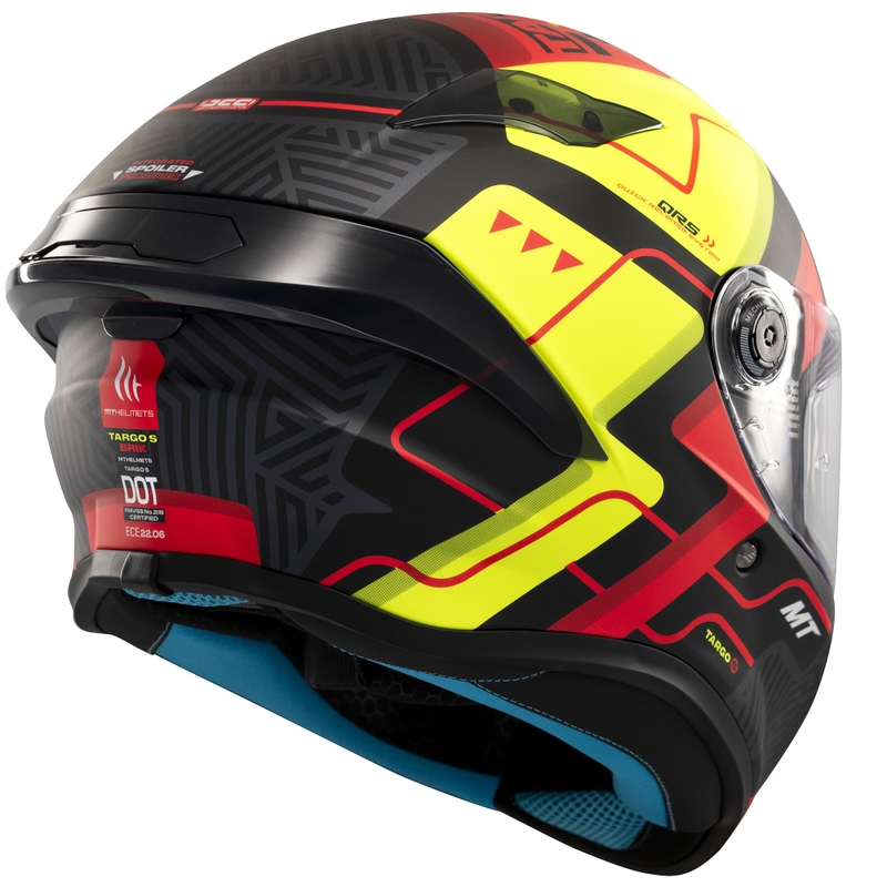 Casco moto integrale MT Targo S Brik nero opaco-giallo