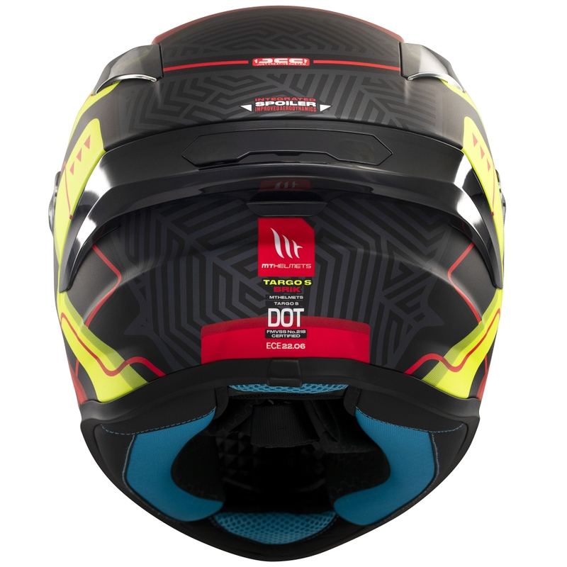 Casco moto integrale MT Targo S Brik nero opaco-giallo