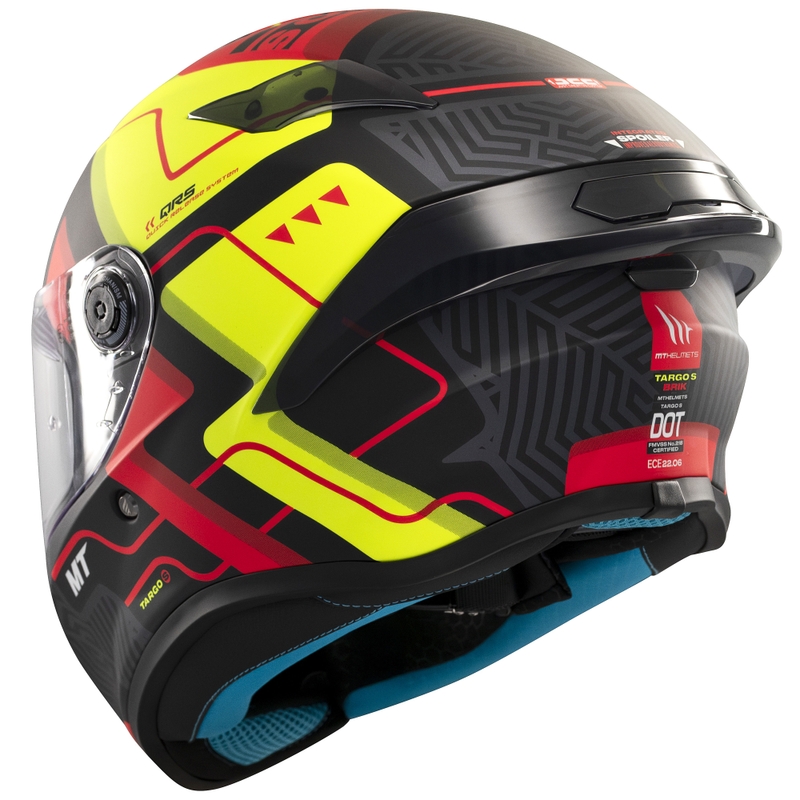 Casco moto integrale MT Targo S Brik nero opaco-giallo
