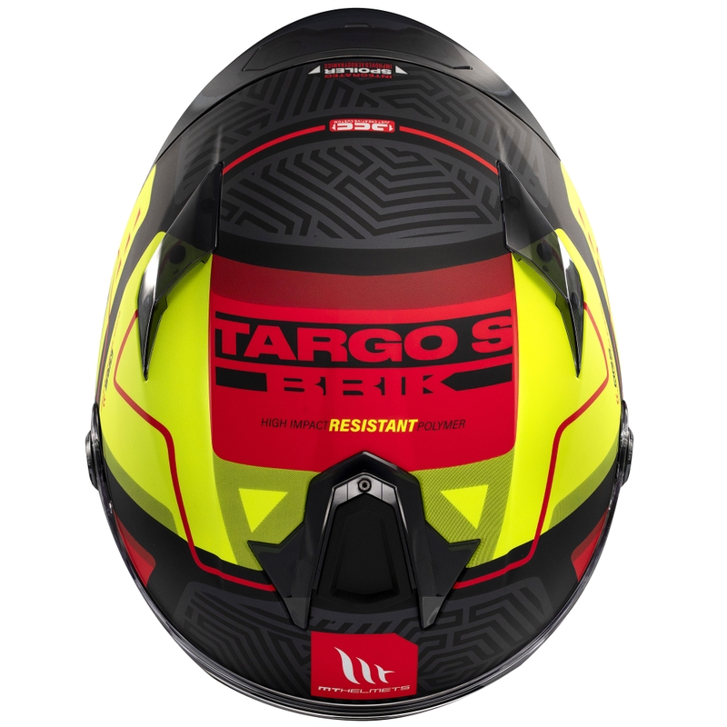Casco moto integrale MT Targo S Brik nero opaco-giallo