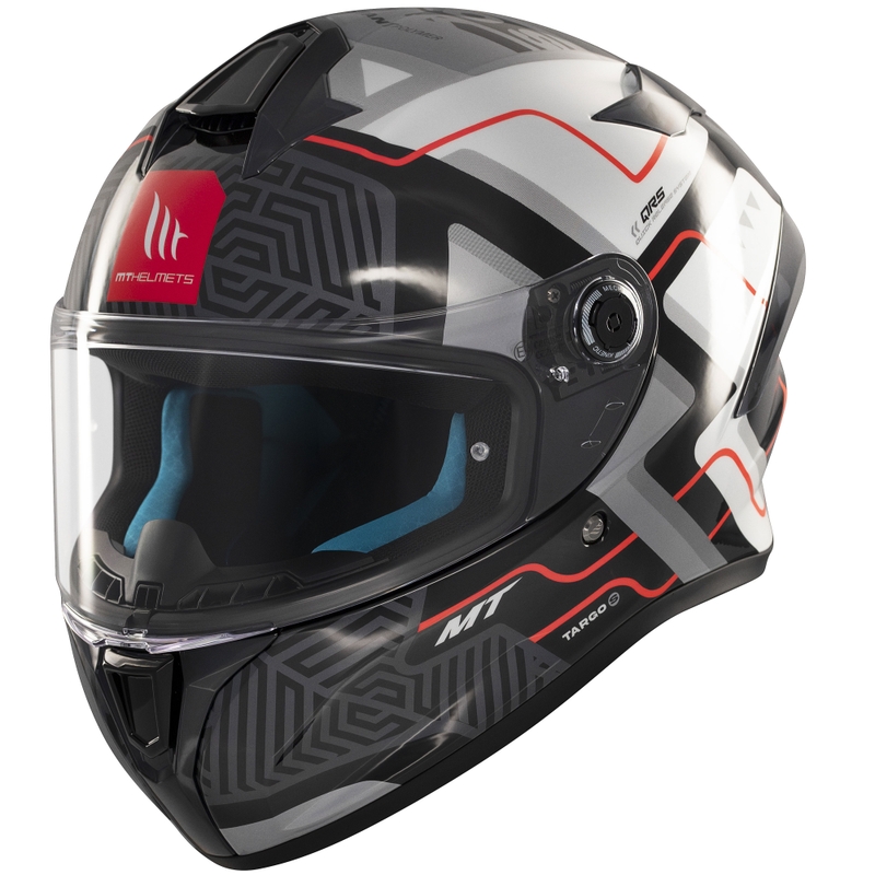 Casco moto integrale MT Targo S Brik nero-bianco lucido