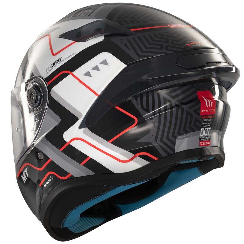 Casco moto integrale MT Targo S Brik nero-bianco lucido