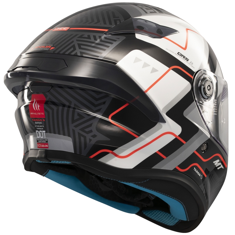 Casco moto integrale MT Targo S Brik nero-bianco lucido