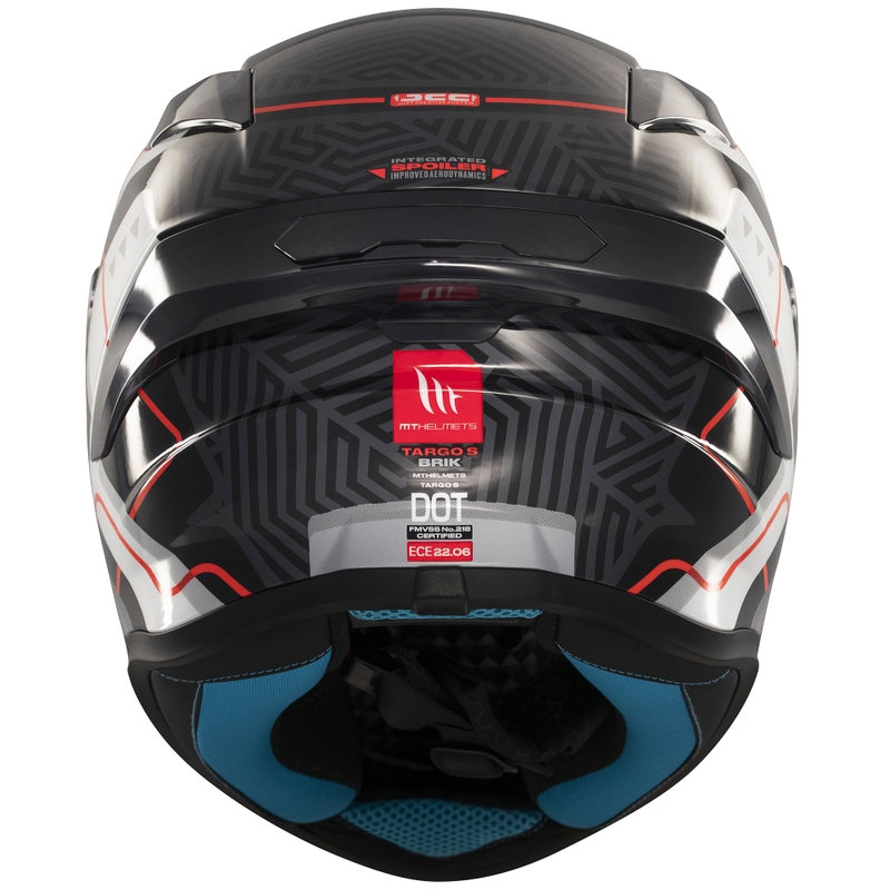 Casco moto integrale MT Targo S Brik nero-bianco lucido