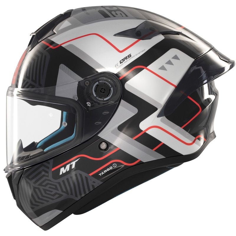 Casco moto integrale MT Targo S Brik nero-bianco lucido