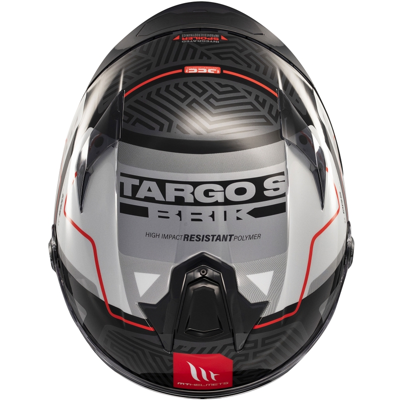 Casco moto integrale MT Targo S Brik nero-bianco lucido
