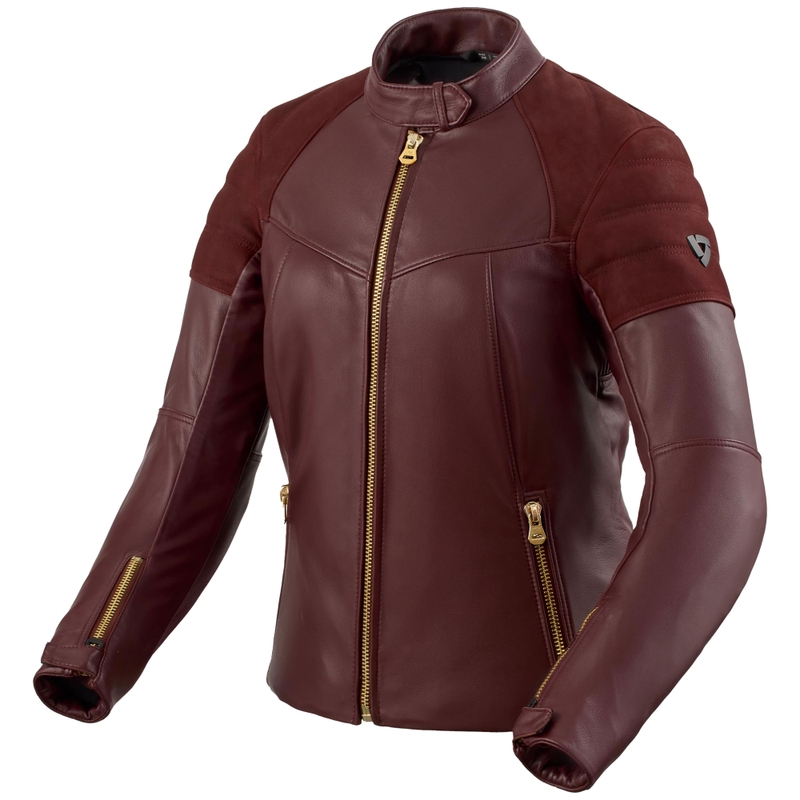 Giacca da motociclista in pelle da donna Revit London melanzana